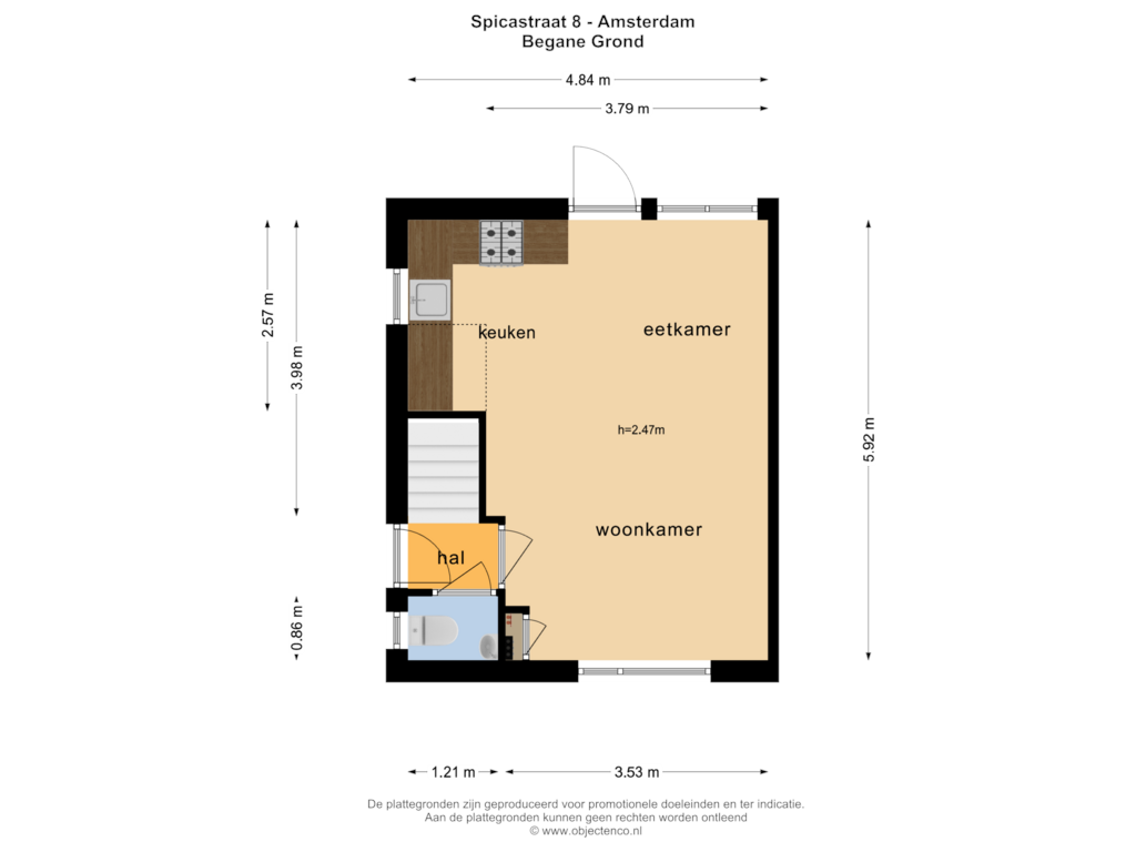 Bekijk plattegrond van BEGANE GROND van Spicastraat 8