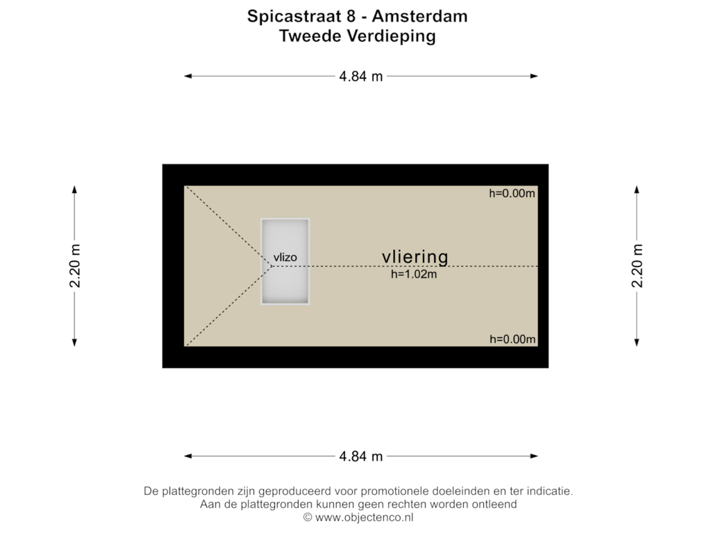 Bekijk plattegrond van TWEEDE VERDIEPING van Spicastraat 8