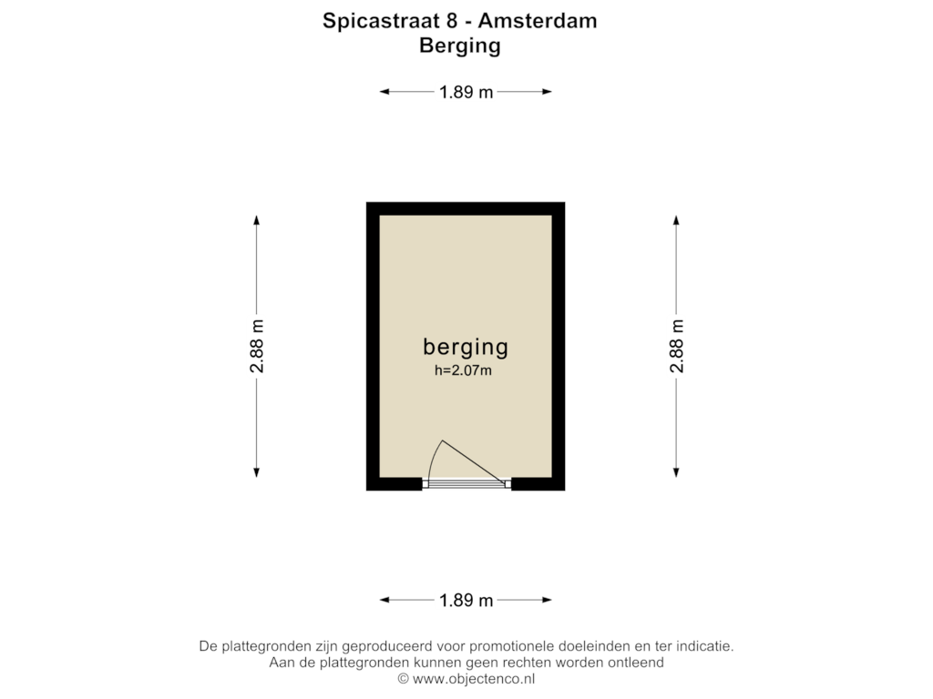 Bekijk plattegrond van BERGING van Spicastraat 8