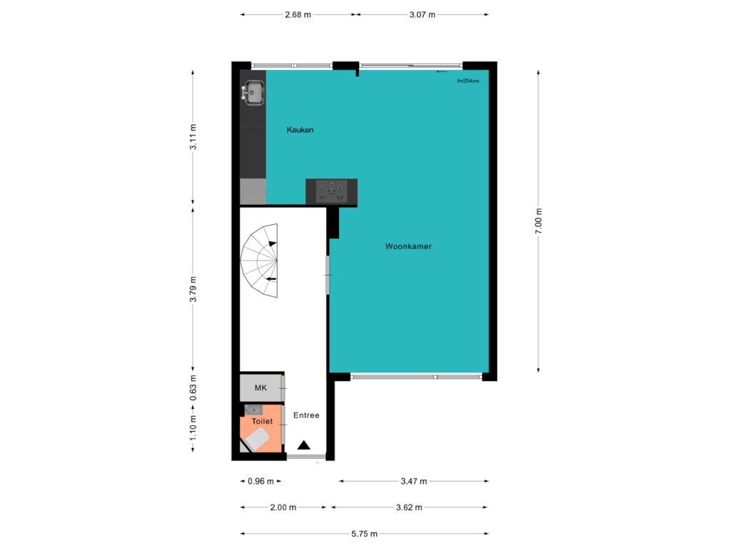 Bekijk plattegrond van Begane Grond van G van der Valk Boumanstraat 21