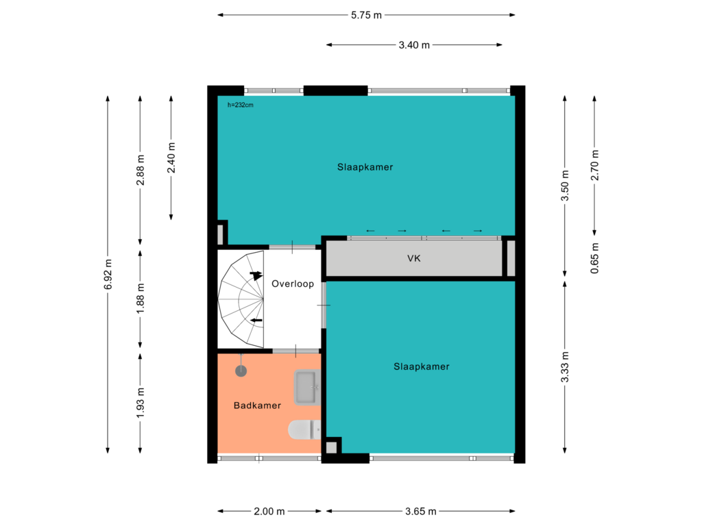 Bekijk plattegrond van 1e Verdieping van G van der Valk Boumanstraat 21