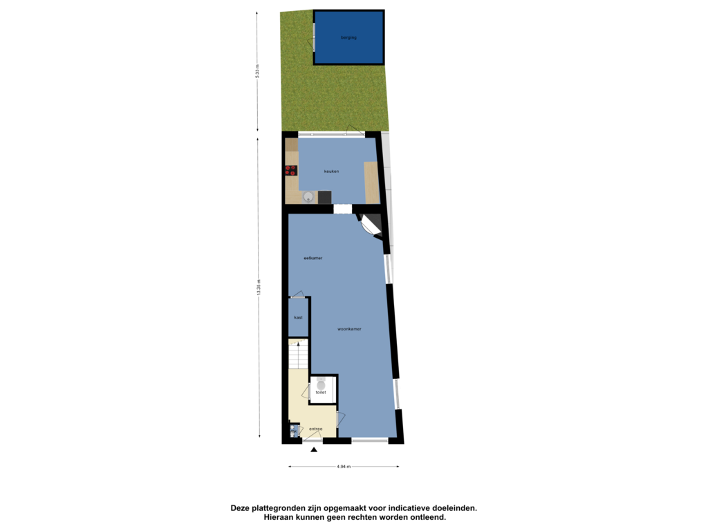 Bekijk plattegrond van Begane Grond tuin van Koningin Wilhelminastraat 11