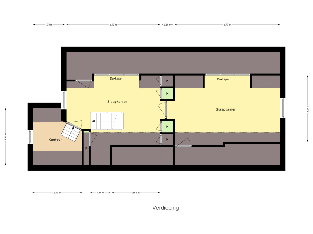 View floorplan of Verdieping of Tunnelweg 9