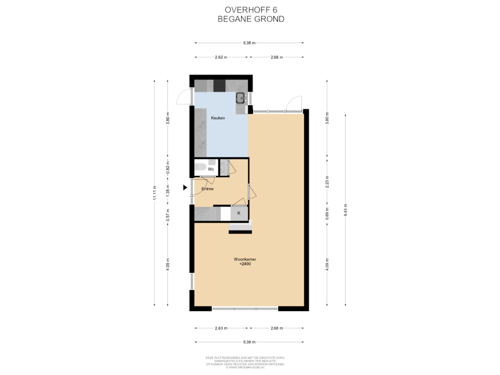 Bekijk plattegrond van Begane Grond van Overhoff 6