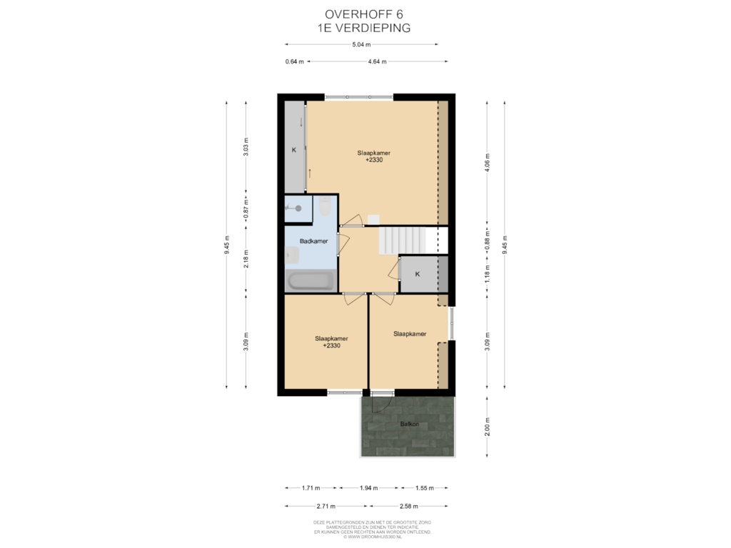 Bekijk plattegrond van 1E Verdieping van Overhoff 6