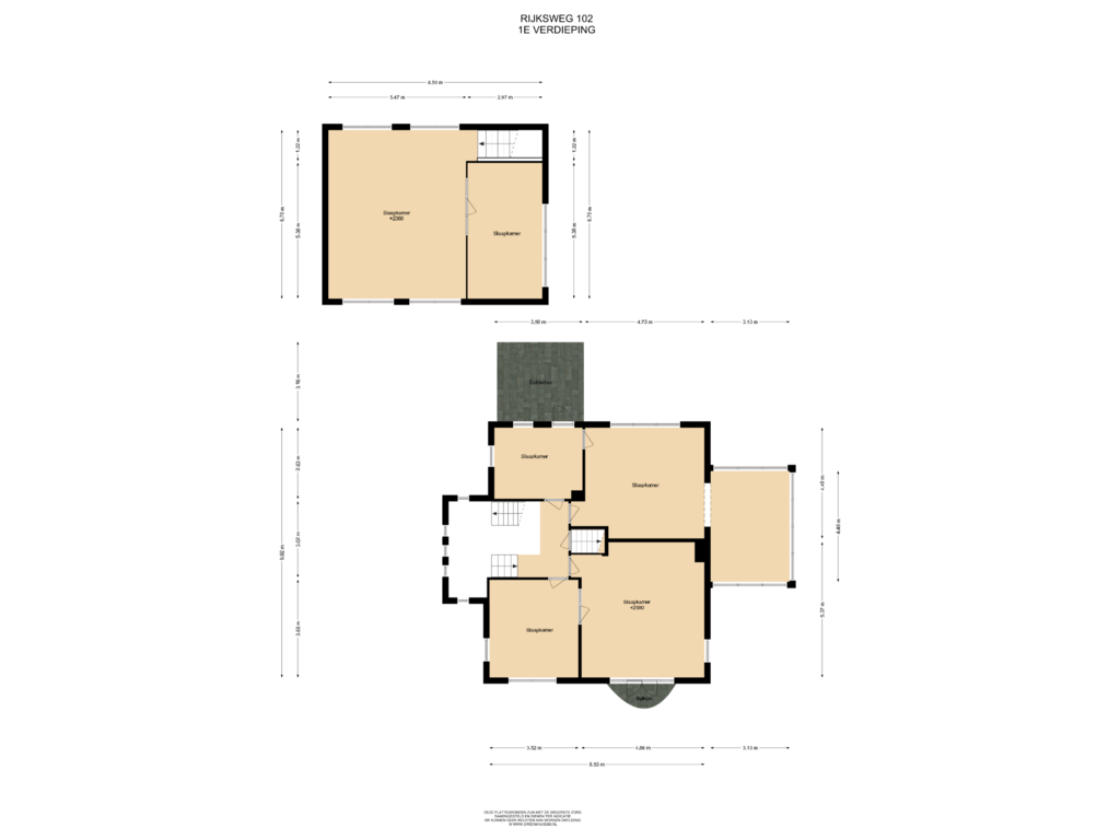 Bekijk plattegrond van 1E Verdieping van Rijksweg 102