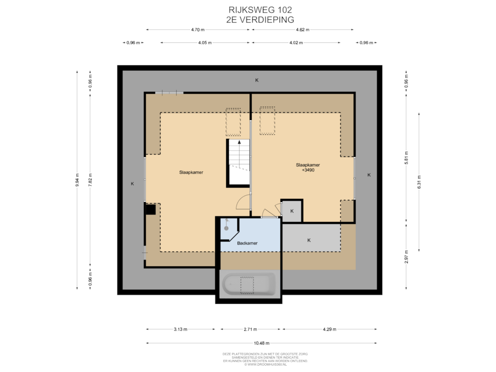 Bekijk plattegrond van 2E Verdieping van Rijksweg 102