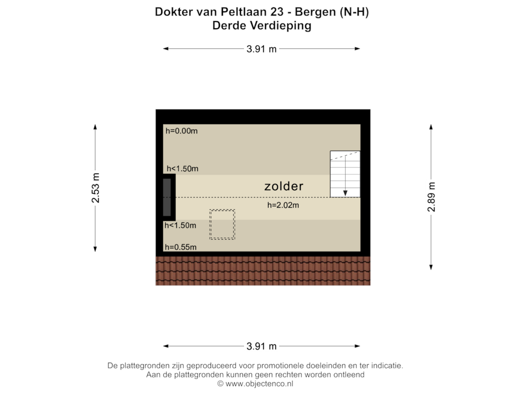 Bekijk plattegrond van Derde Verdieping van Dokter van Peltlaan 23