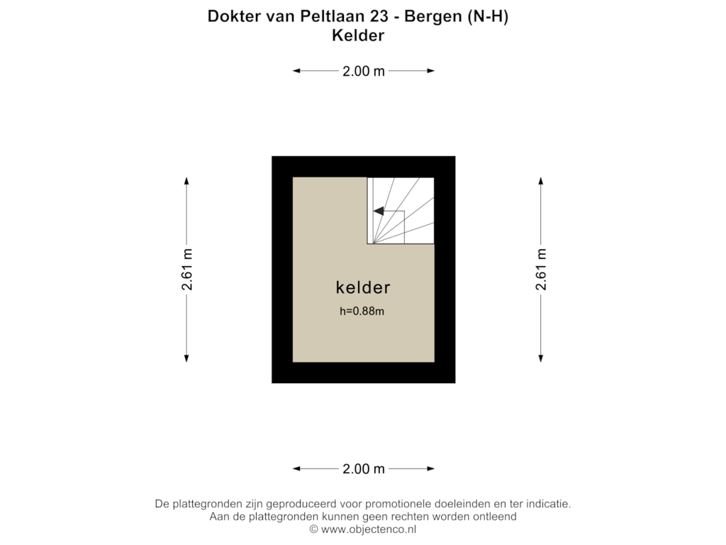 Bekijk plattegrond van Kelder van Dokter van Peltlaan 23