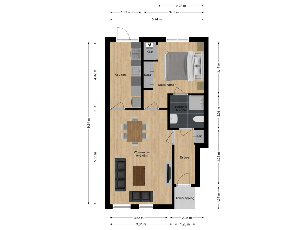 Bekijk plattegrond van Woning van Hoogestraatje 15