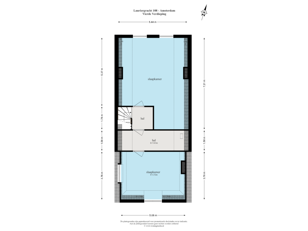 View floorplan of Vierde Verdieping of Lauriergracht 108-3