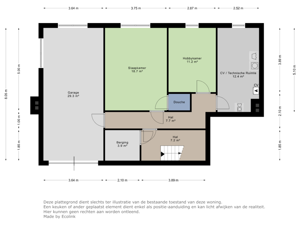 Bekijk plattegrond van Souterrain van Hubertushof 22