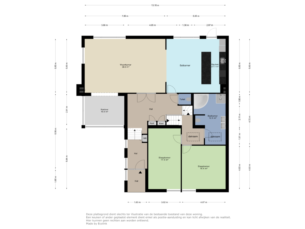 Bekijk plattegrond van Begane grond van Hubertushof 22