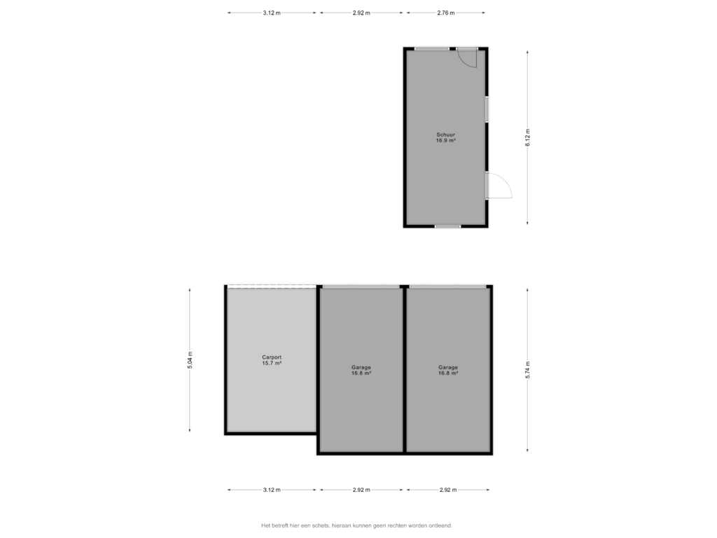 Bekijk plattegrond van Schuur en Carport van Bovenburen 15