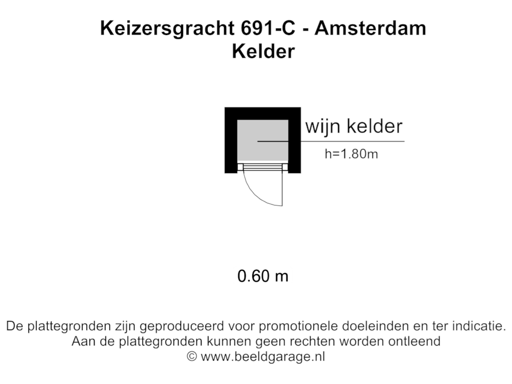 Bekijk plattegrond van KELDER van Keizersgracht 691-C