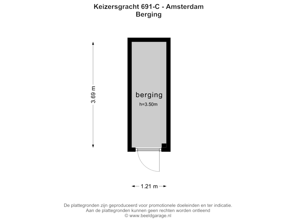 Bekijk plattegrond van BERGING van Keizersgracht 691-C