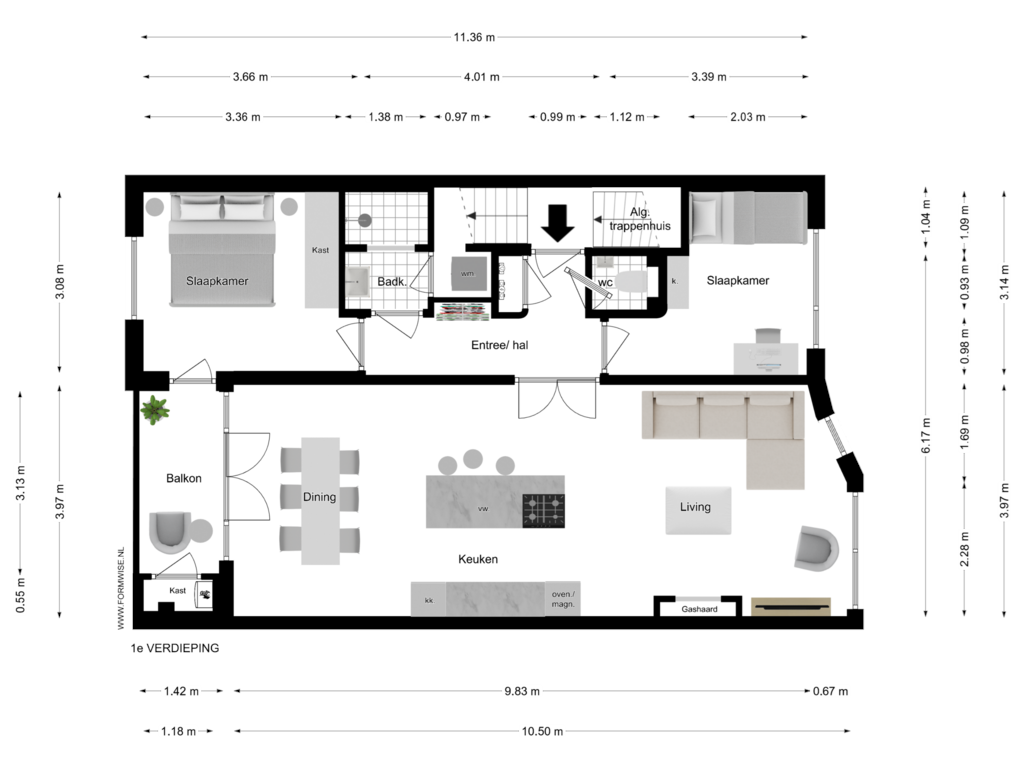 View floorplan of 1e VERDIEPING of Tolstraat 186-1