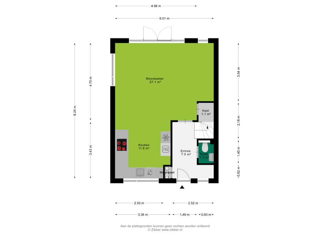 Bekijk plattegrond van Begane Grond van Veldlaan 1