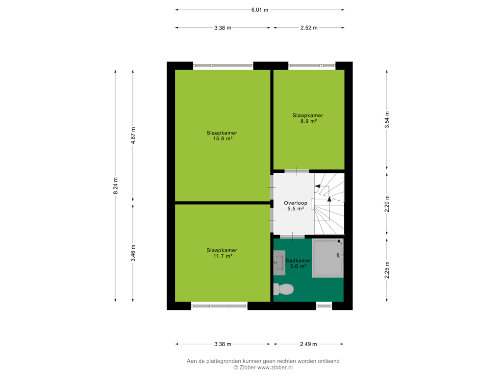 Bekijk plattegrond van Eerste Verdieping van Veldlaan 1