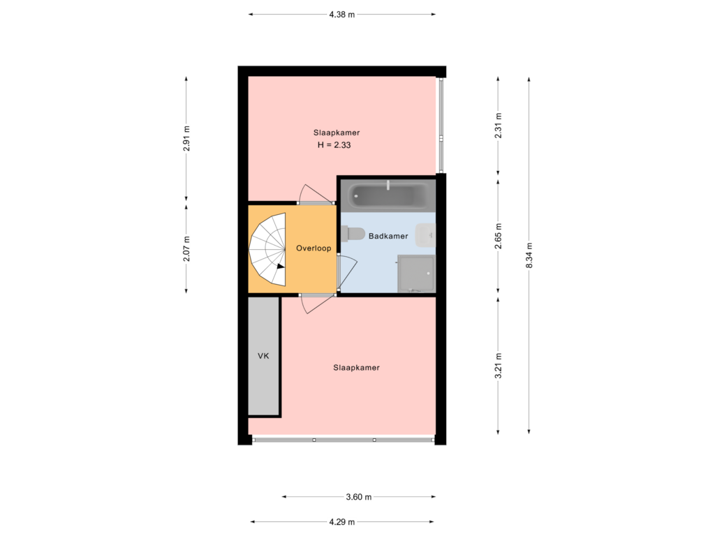 Bekijk plattegrond van tweede etage van Johan Willem Frisolaan 26