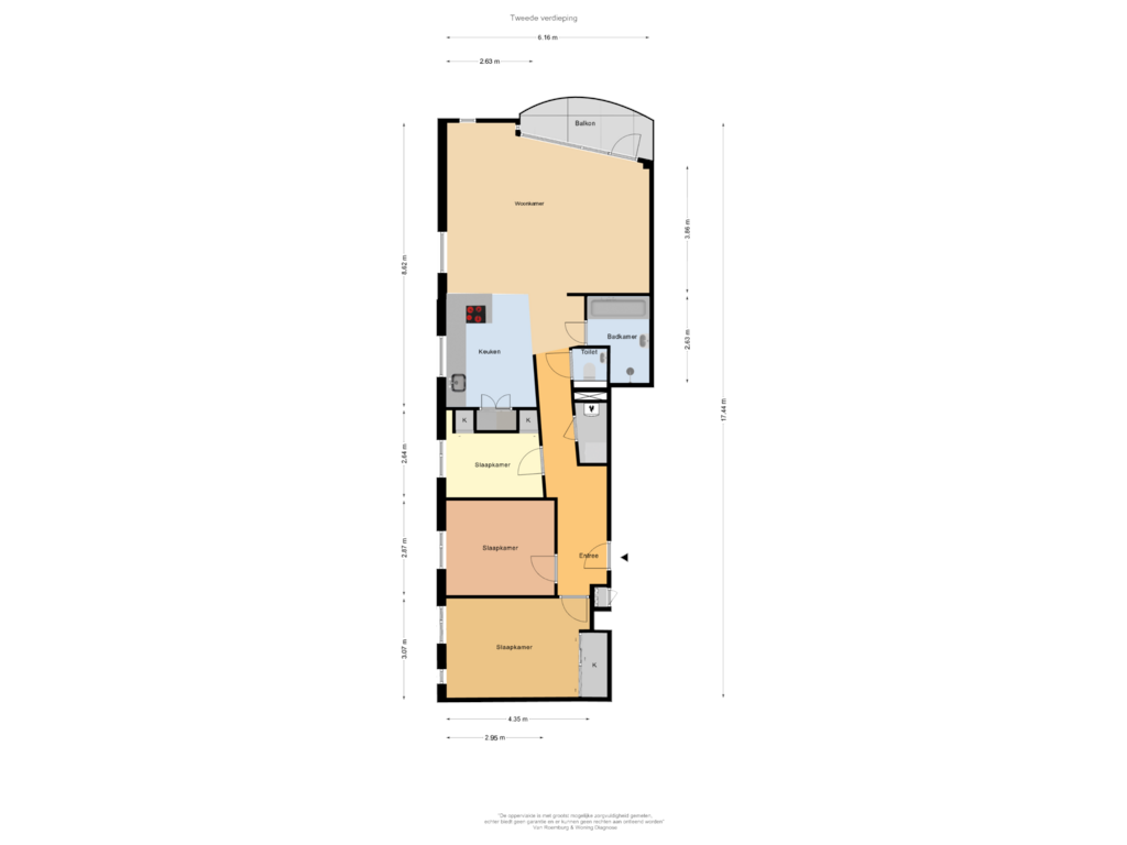 Bekijk plattegrond van Tweede verdieping van Laing's Nekstraat 162