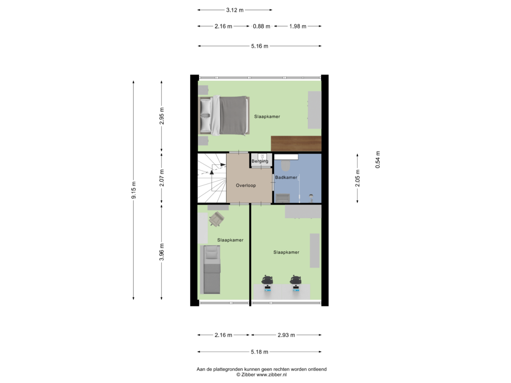 View floorplan of Eerste Verdieping of Het Groen 16