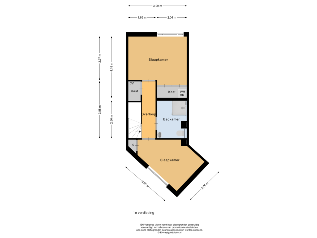 View floorplan of 1e verdieping of Anthony Spatzierhof 19