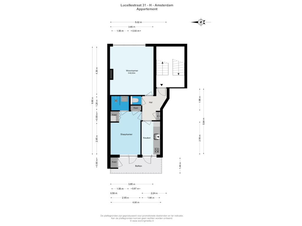 Bekijk plattegrond van Appartement van Lucellestraat 31-H