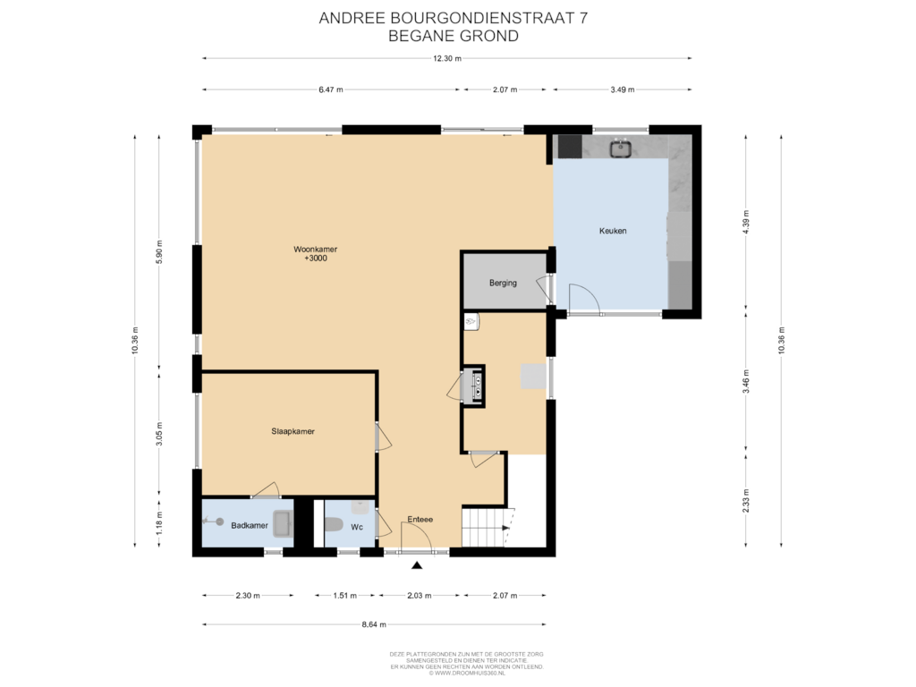 Bekijk plattegrond van Begane Grond van Andree Bourgondiënstraat 7