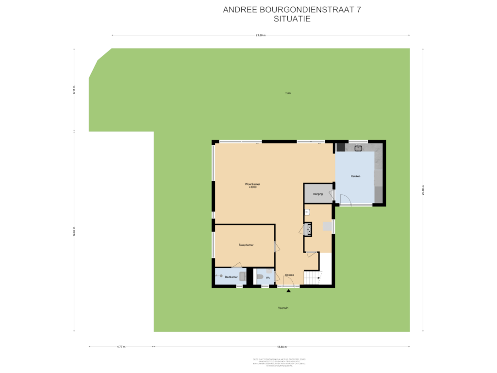 Bekijk plattegrond van Situatie van Andree Bourgondiënstraat 7