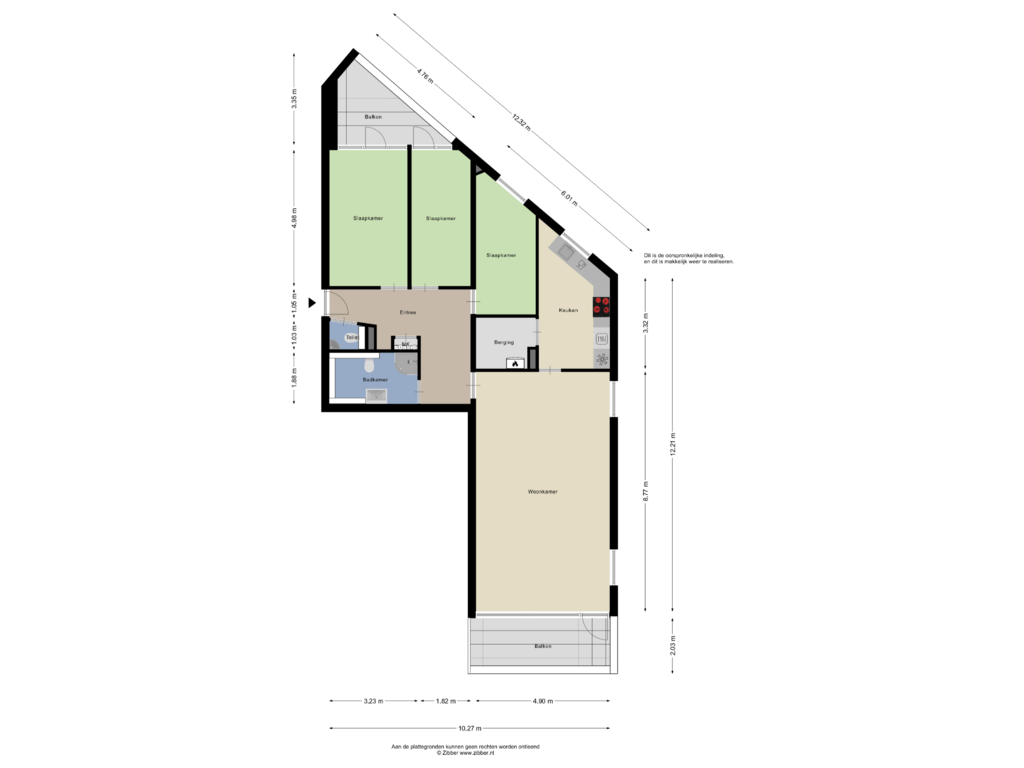 Bekijk plattegrond van Appartement van Merulaweg 1-C