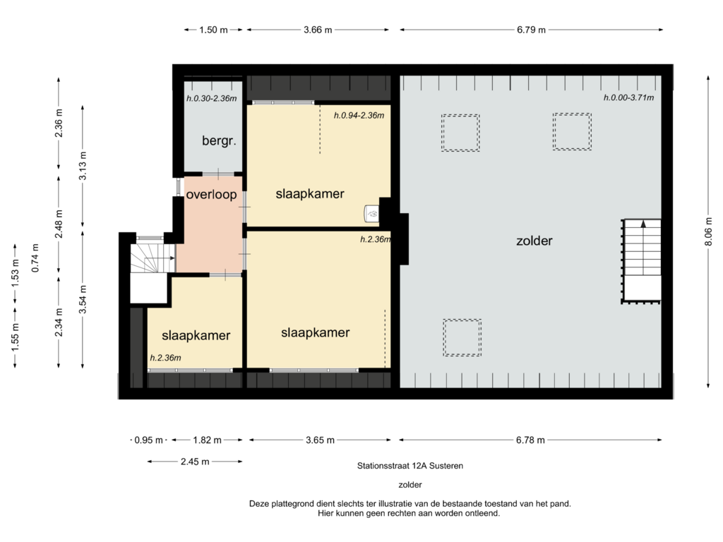 Bekijk plattegrond van zolder van Stationsstraat 12