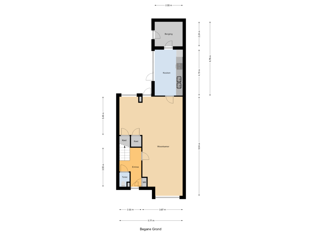 Bekijk plattegrond van Begane Grond van Goudseweg 67