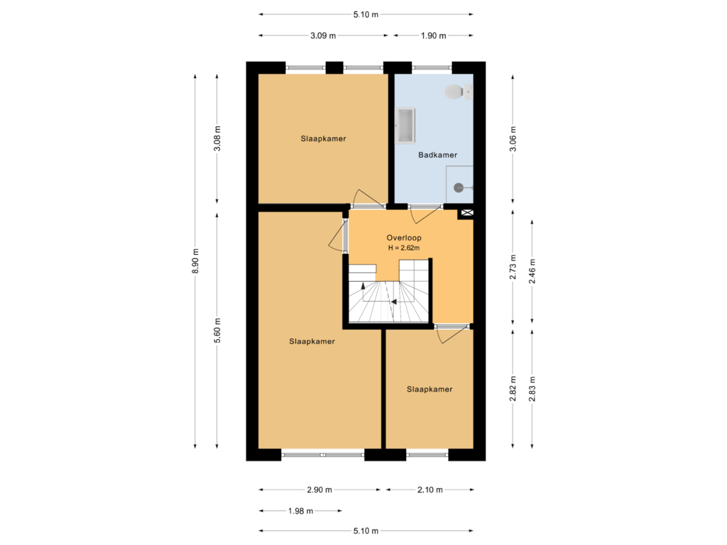 Bekijk plattegrond van Eerste verdieping van Rehobothstraat 40