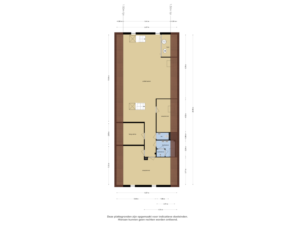 View floorplan of Tweede Verdieping of Bonengang 19