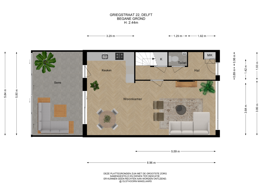 View floorplan of Begane grond of Griegstraat 22