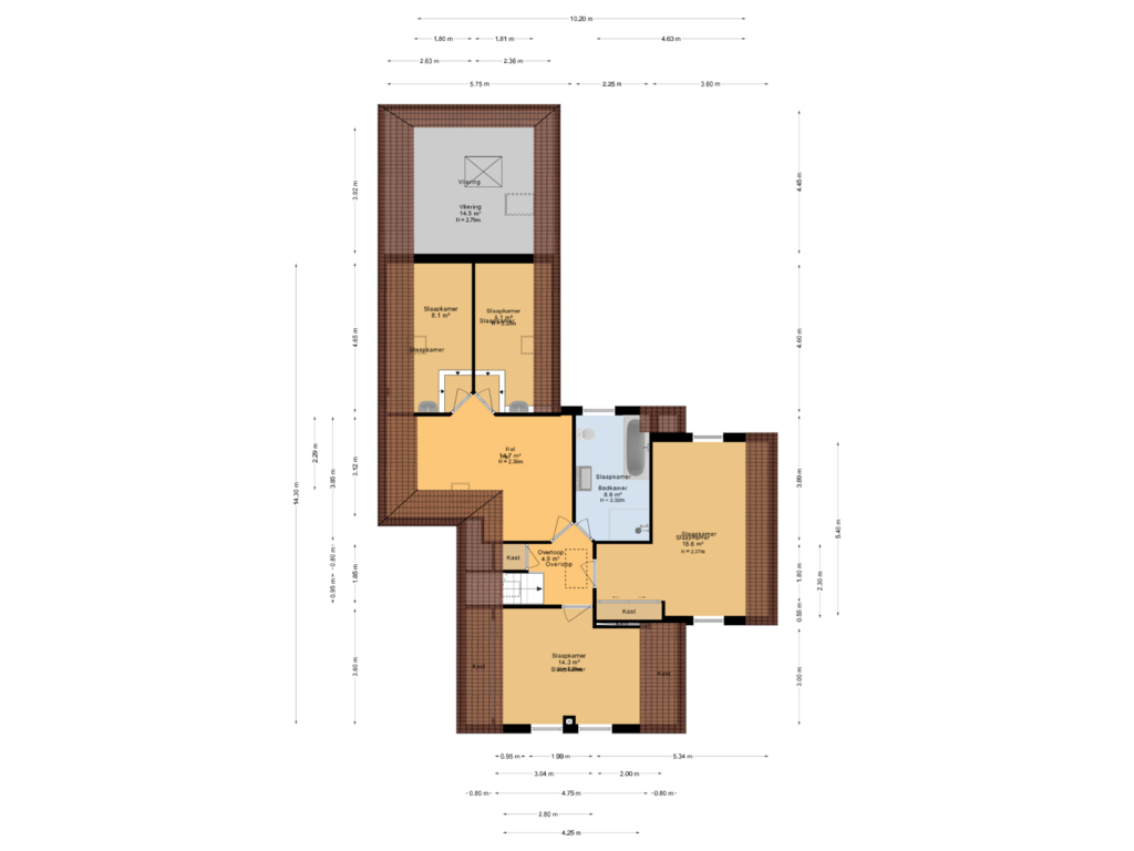 View floorplan of 1e Verdieping of Grienkamp 2