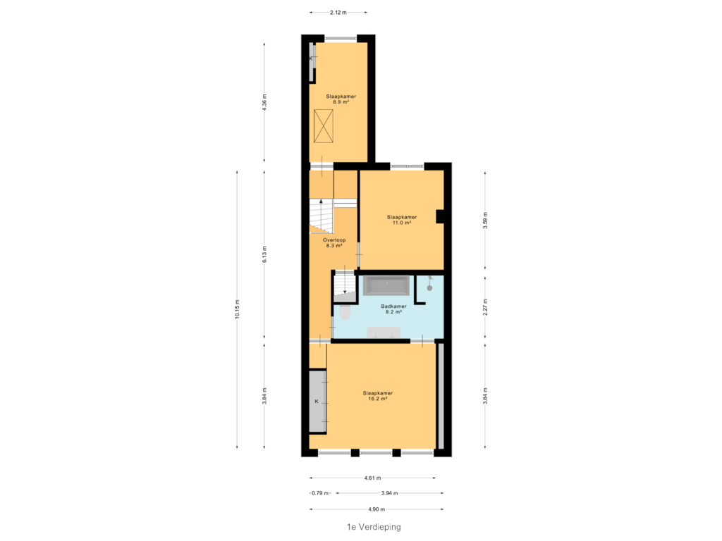 Bekijk plattegrond van 1e Verdieping van Albrecht Beijlinggracht 38