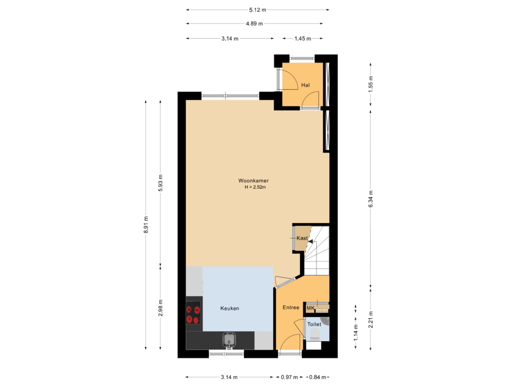 Bekijk plattegrond van Begane grond van Badweg 14