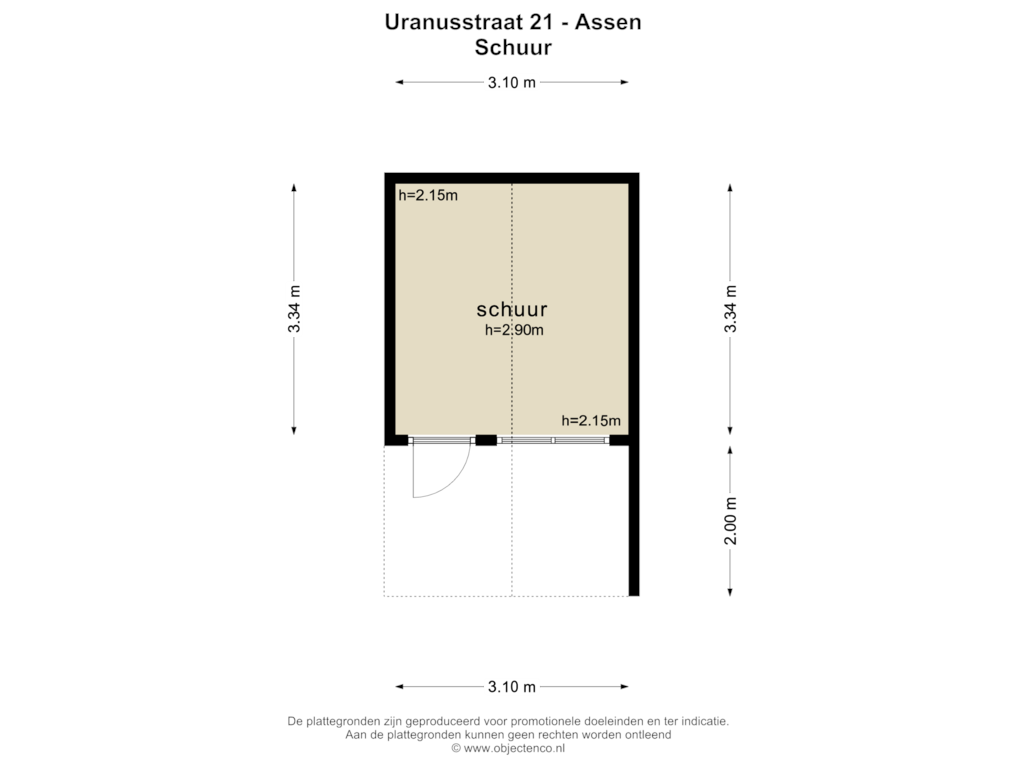 View floorplan of SCHUUR of Uranusstraat 21