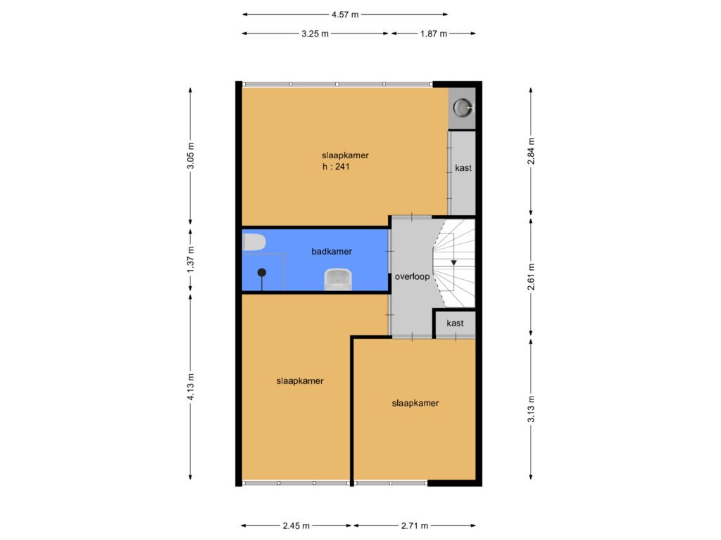 View floorplan of 1e verdieping of Fazantenhof 1