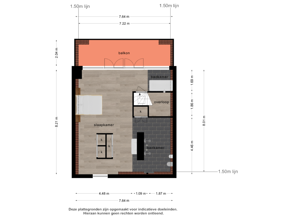 Bekijk plattegrond van 2e verdieping van Loskade 43