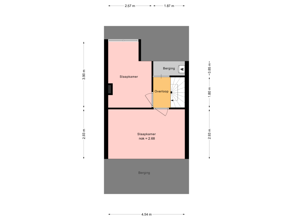 View floorplan of tweede etage of Dunantstraat 77