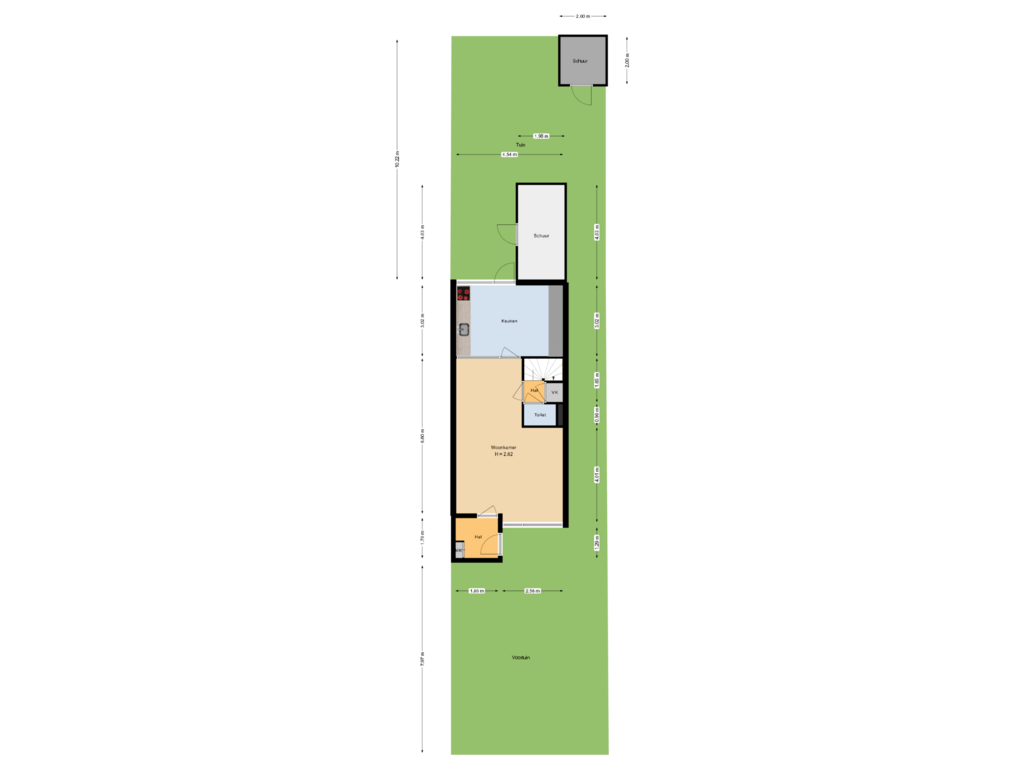 View floorplan of perceel of Dunantstraat 77