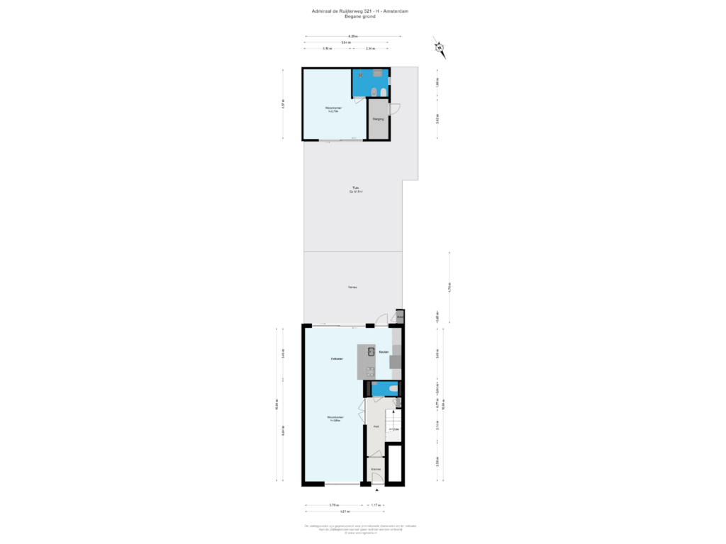 Bekijk plattegrond van Begane grond van Admiraal De Ruijterweg 521-H