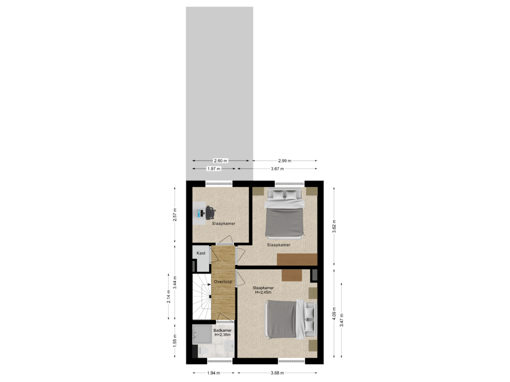 Bekijk plattegrond van Eerste verdieping van Leeuwenbekstraat 31