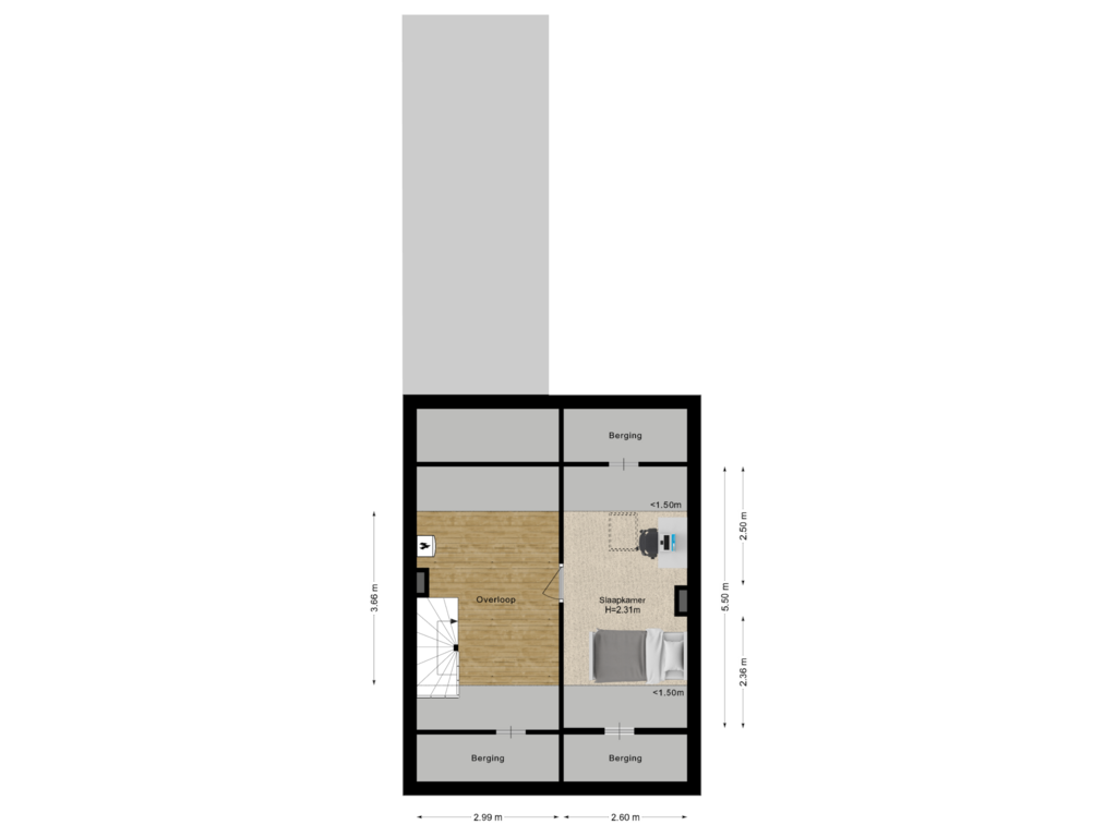 Bekijk plattegrond van Tweede verdieping van Leeuwenbekstraat 31