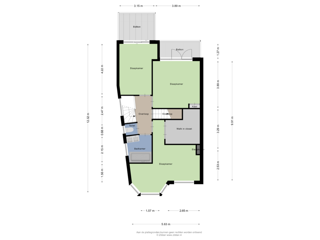 View floorplan of Eerste verdieping of Rhijngeesterstraatweg 112