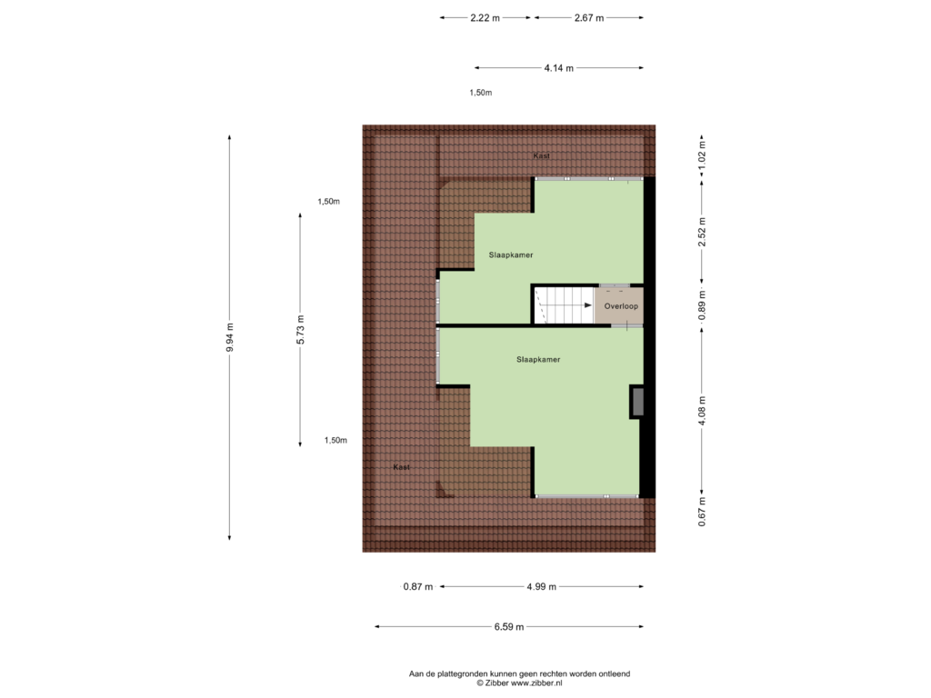 View floorplan of Tweede verdieping of Rhijngeesterstraatweg 112