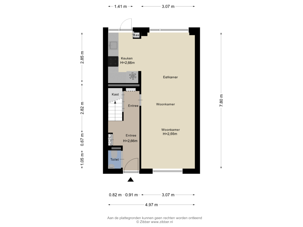 Bekijk plattegrond van Begane Grond van Tieselensstraat 23